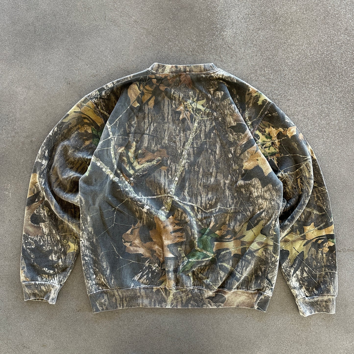 Camo Mossy Oak Field Staff Faded Crewneck Sweatshirt 90's - L