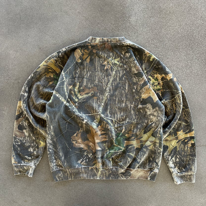 Camo Mossy Oak Field Staff Faded Crewneck Sweatshirt 90's - L
