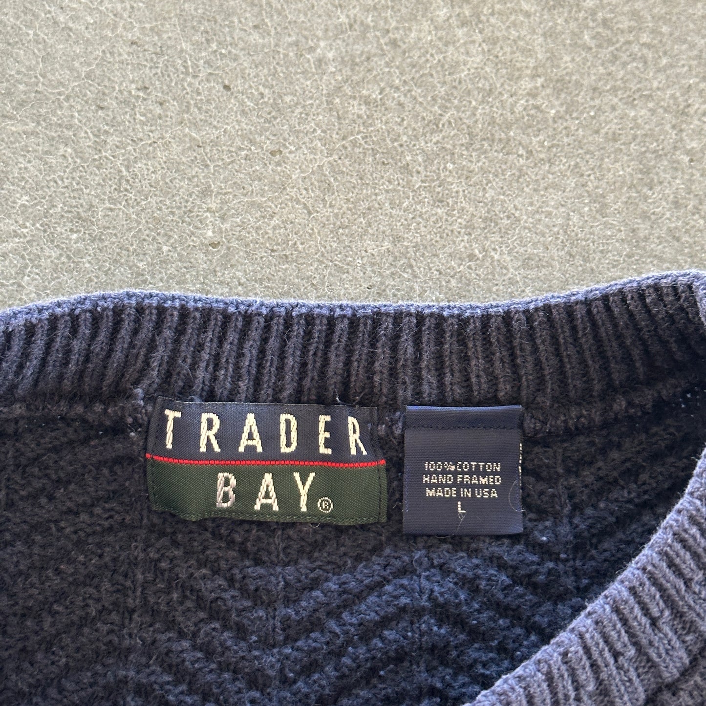 Trader Bay Hand Framed Knit Heavyweight Sweater 90's - L
