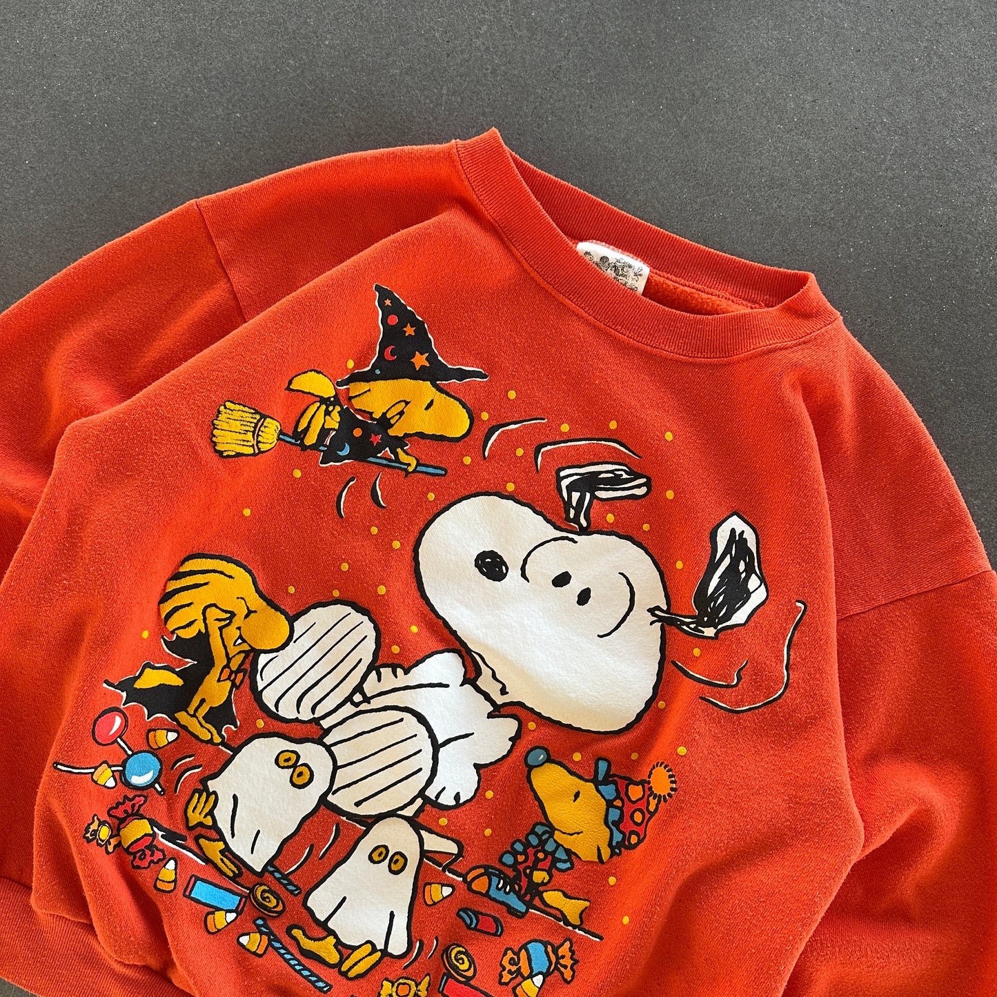 Peanuts Snoopy RARE Halloween Sweatshirt Crewneck Woodstock 70's - XL