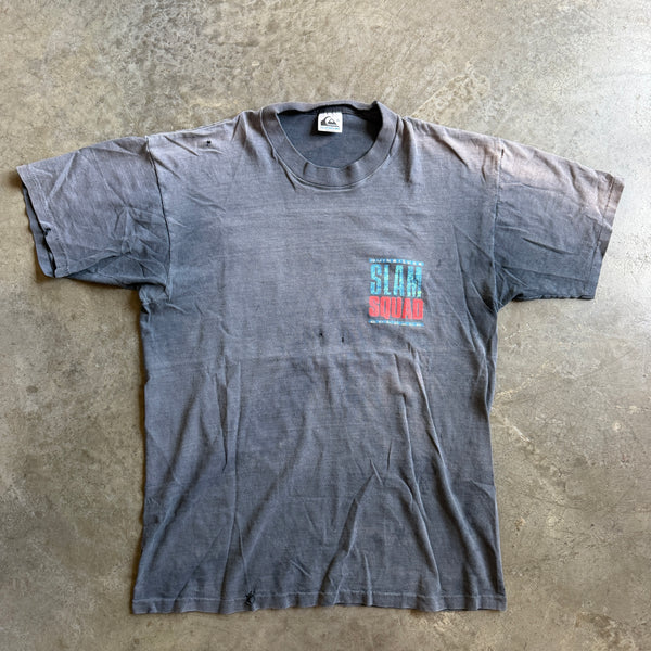Quiksilver Slam Squad RARE Sun Faded Distressed Graphic Surf Shirt 90's - M hover