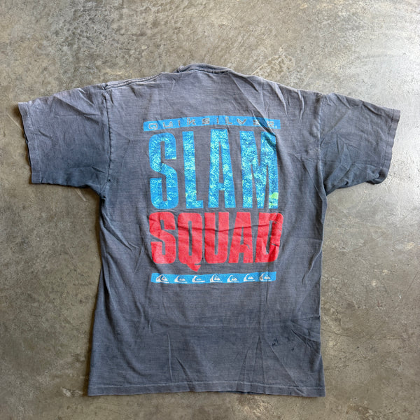 Quiksilver Slam Squad RARE Sun Faded Distressed Graphic Surf Shirt 90's - M