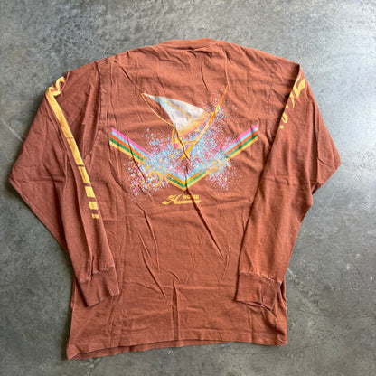 Hobie Long Sleeve Sailboat Graphic Shirt Sleeve Hit 80's - S