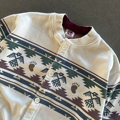 Art Unlimited Aztec Button Front Sweater Sweatshirt Lake Powell 90's - M