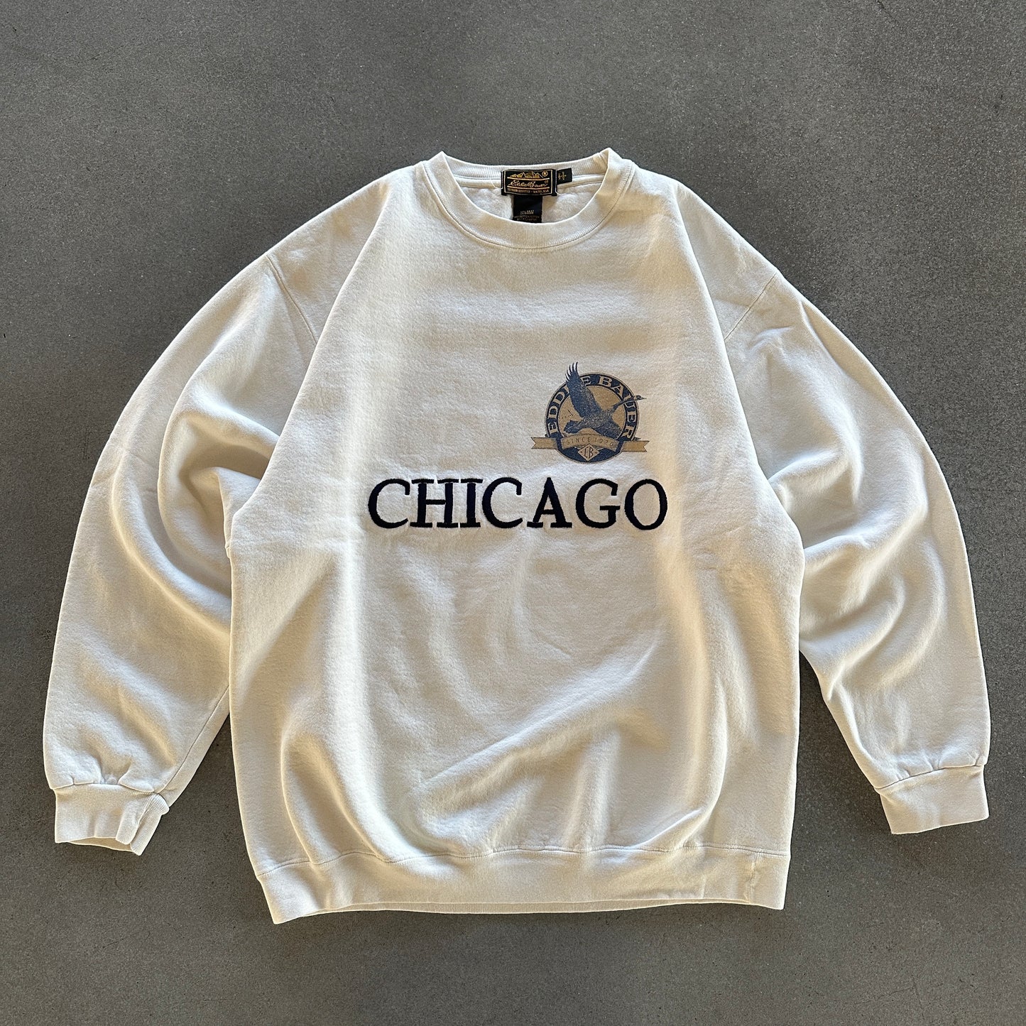 Eddie Bauer Reverse Weave Sweatshirt Crewneck Chicago Embroidered 80's - L
