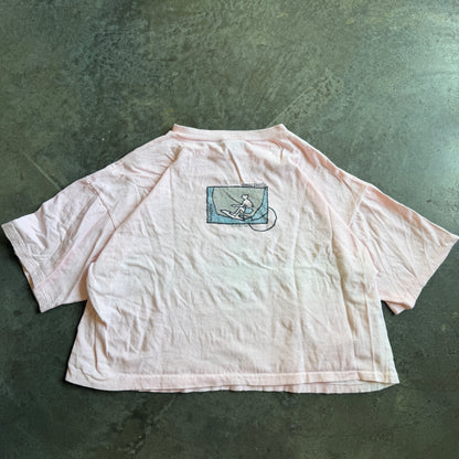Ocean Pacific Distressed Faded Cropped Boxy Shirt 80's - Women's M