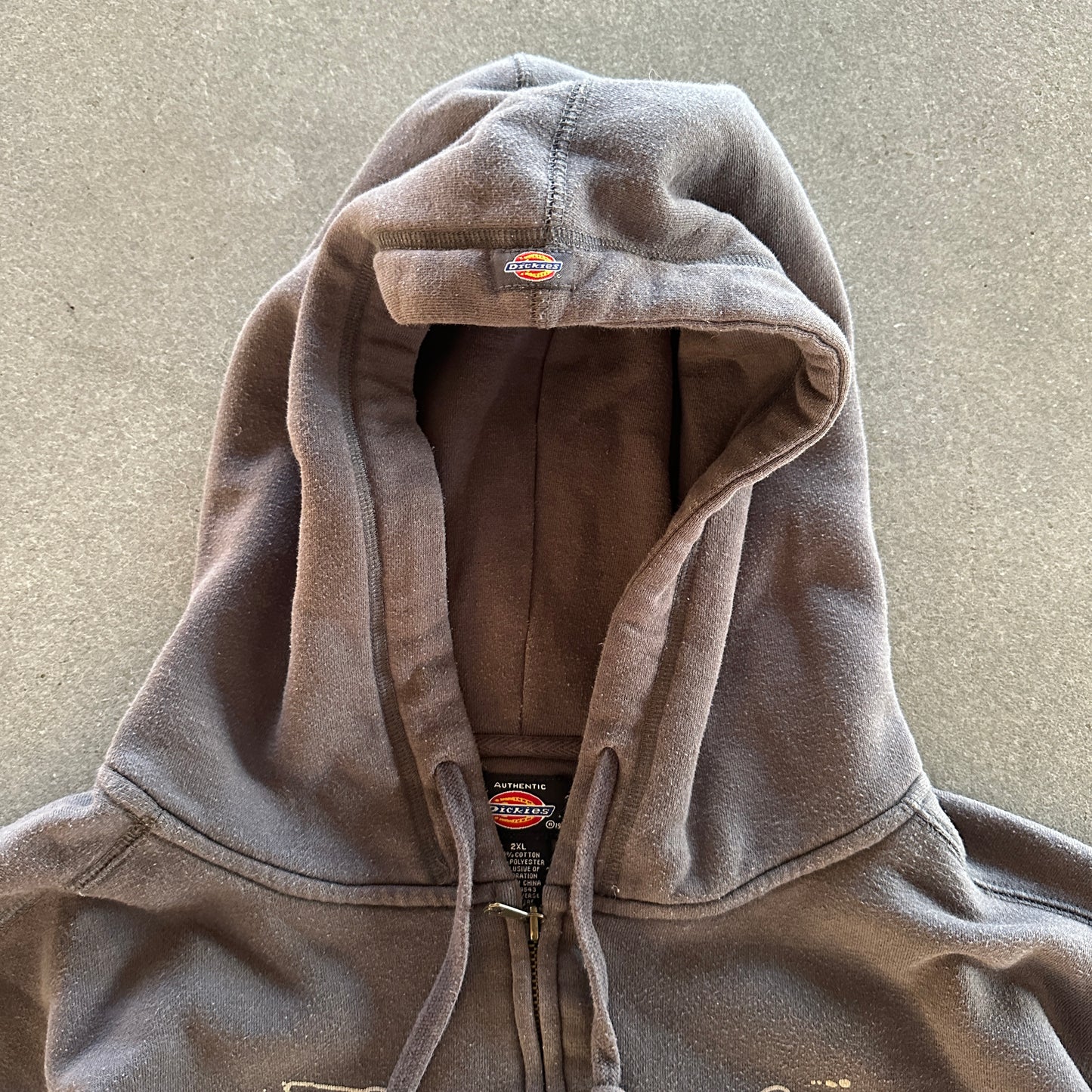 Dickies Y2K Hooded Full Zip Jacket Skater Fleece Lined 00's - 2XL