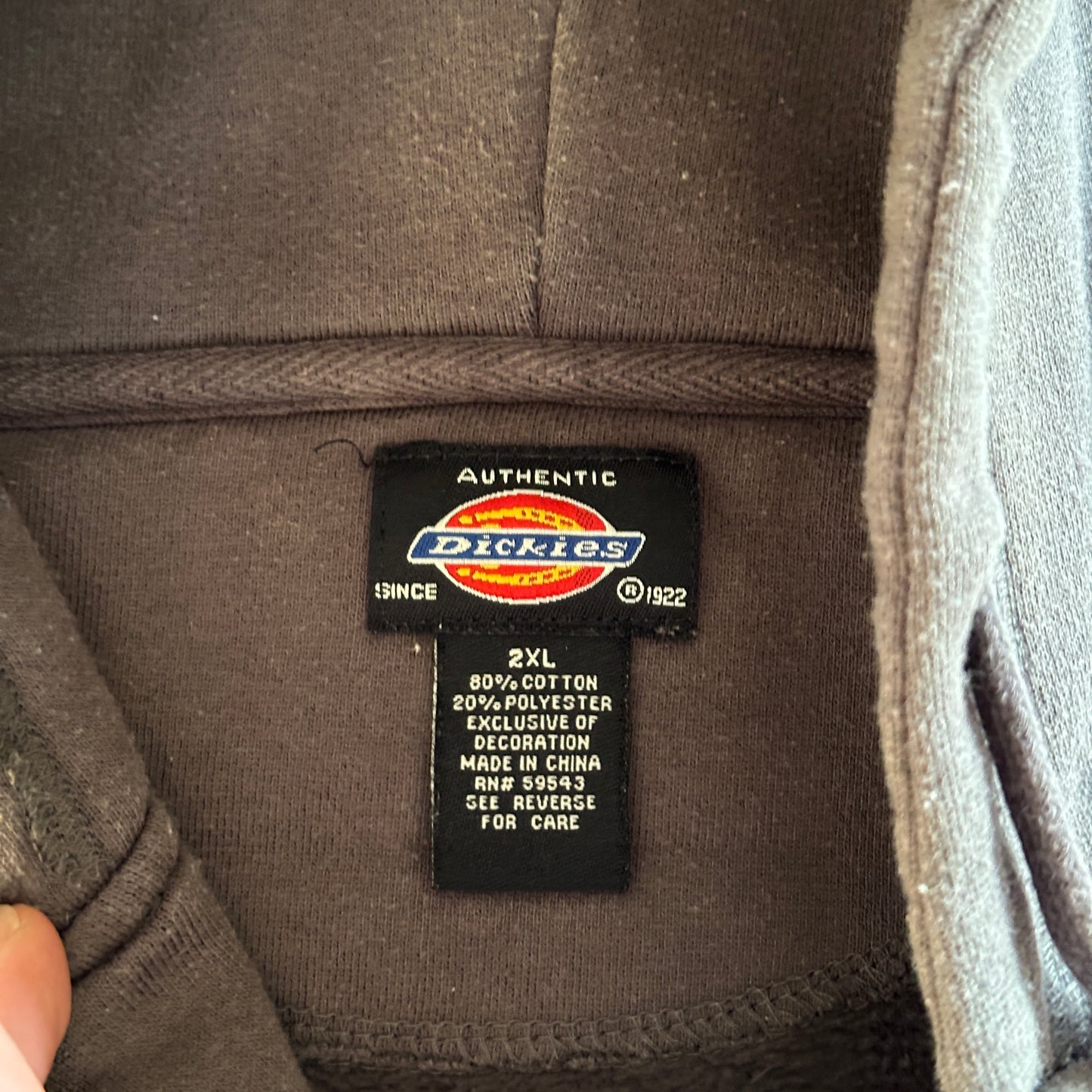 Dickies Y2K Hooded Full Zip Jacket Skater Fleece Lined 00's - 2XL
