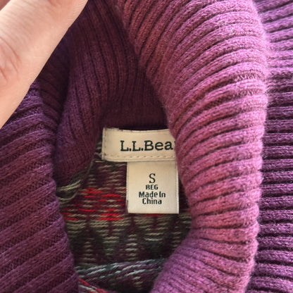 LL Bean Cotton Cashmere Fair Isle Turtleneck Sweater 00's - Women's S