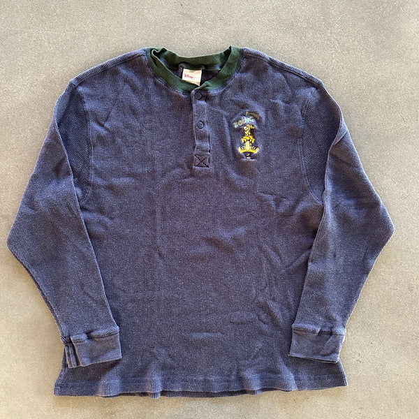 Disney Store Thermal Waffle Knit Henley Shirt Tigger Boing Zoing 90's - L