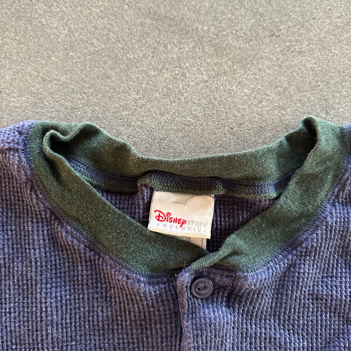 Disney Store Thermal Waffle Knit Henley Shirt Tigger Boing Zoing 90's - L