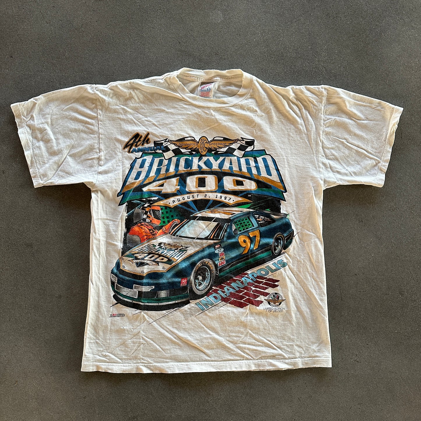 Nascar Brickyard 400 Lineup Double Sided Graphic T Shirt 90's - M