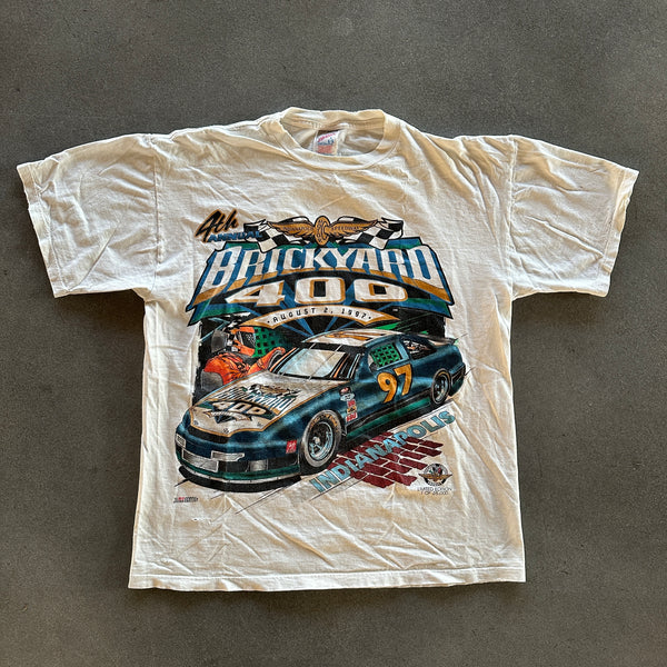 Nascar Brickyard 400 Lineup Double Sided Graphic T Shirt 90's - M