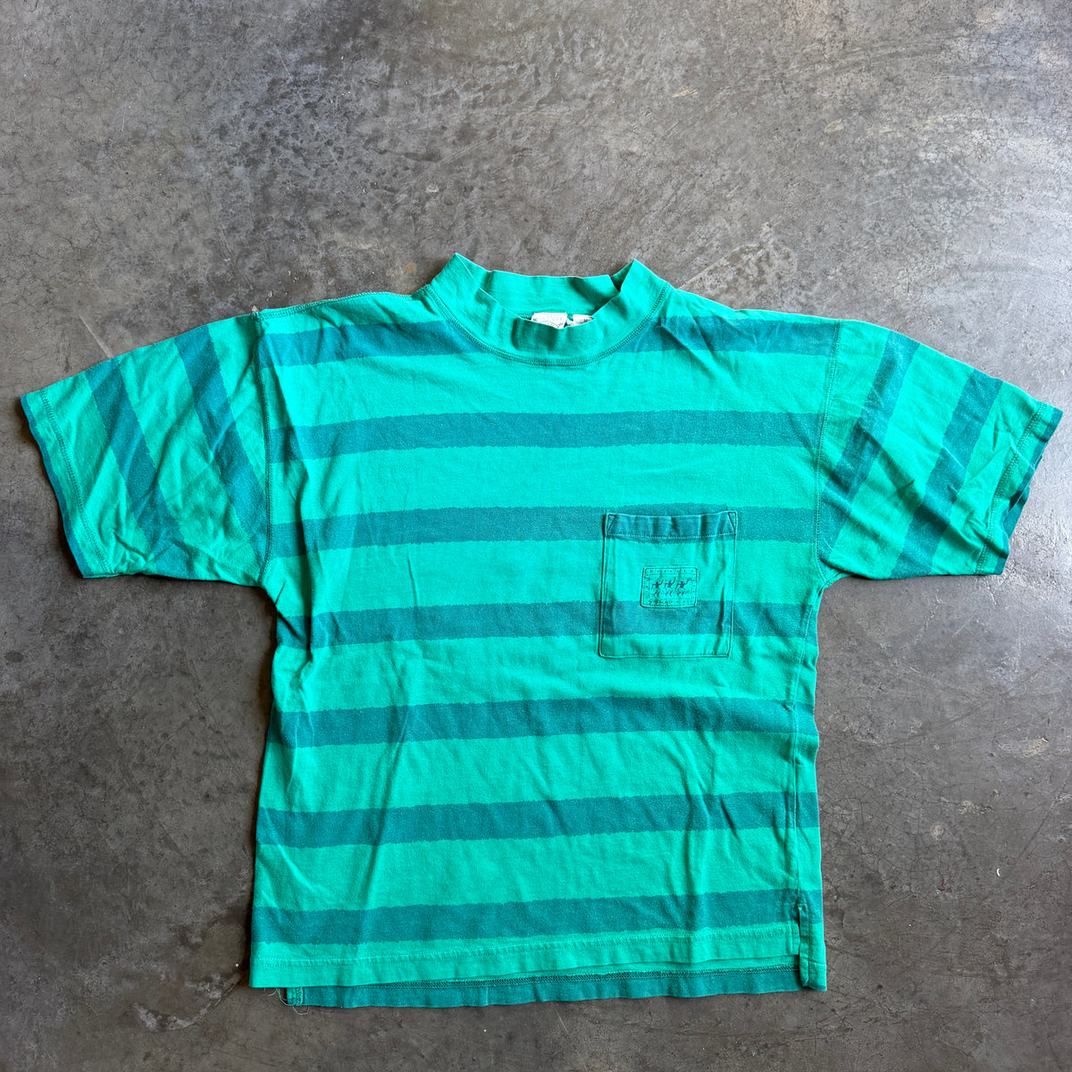 Shore Club Striped Pattern Surf Shirt 80's - M
