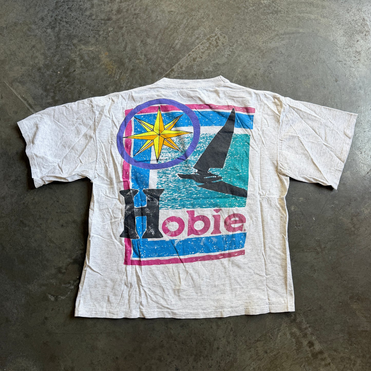 Hobie Double Sided Graphic Boat Compass Shirt 80's - L