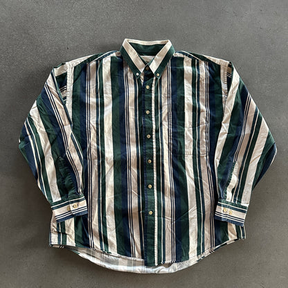 Natural Issue Vertical Striped Button Down Shirt 90's - L