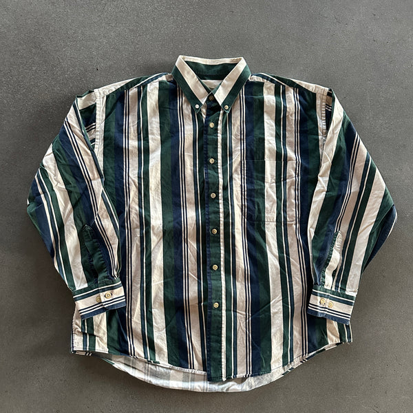 Natural Issue Vertical Striped Button Down Shirt 90's - L