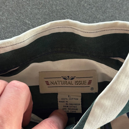 Natural Issue Vertical Striped Button Down Shirt 90's - L