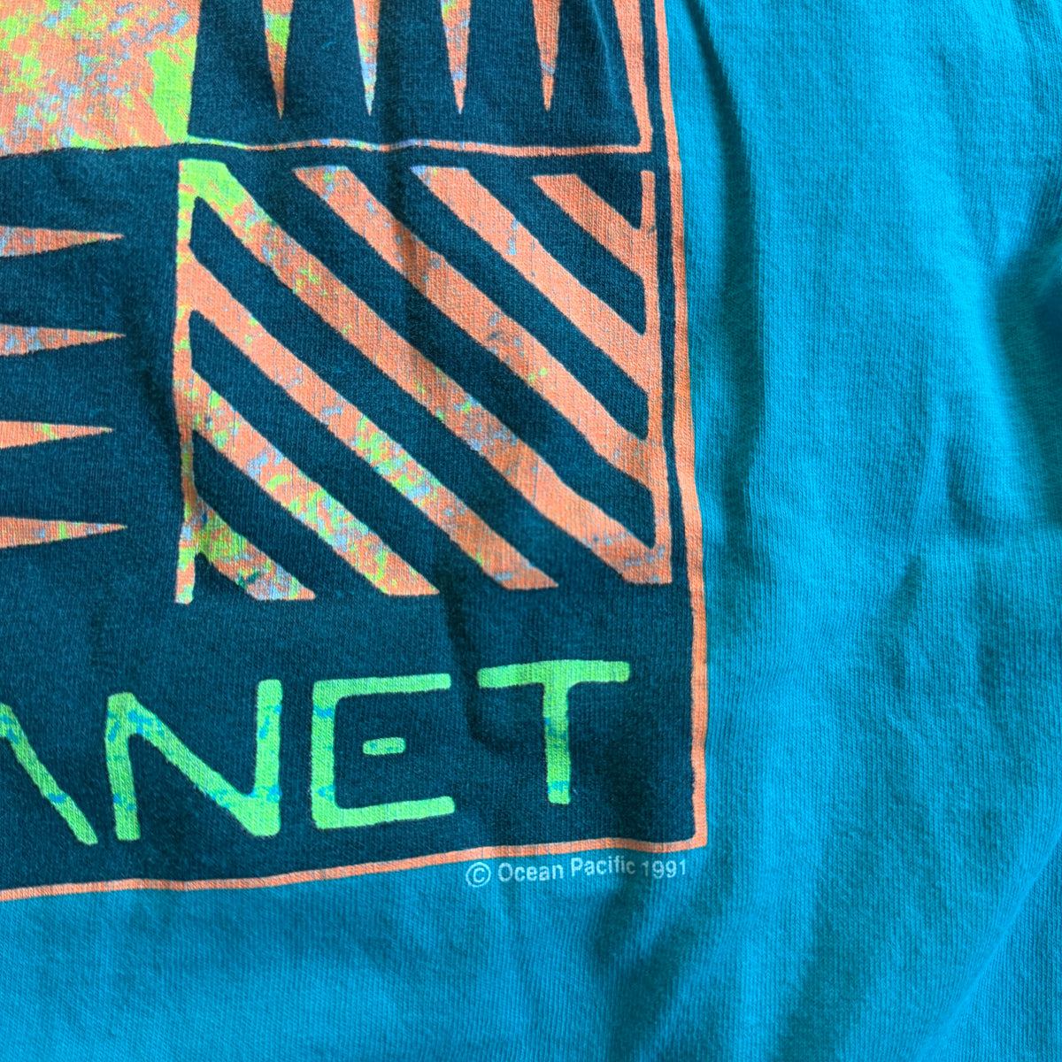 Ocean Pacific Double Collar One Planet Graphic Shirt 90's - M