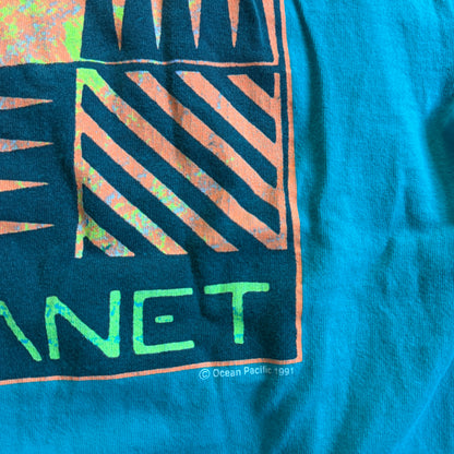 Ocean Pacific Double Collar One Planet Graphic Shirt 90's - M