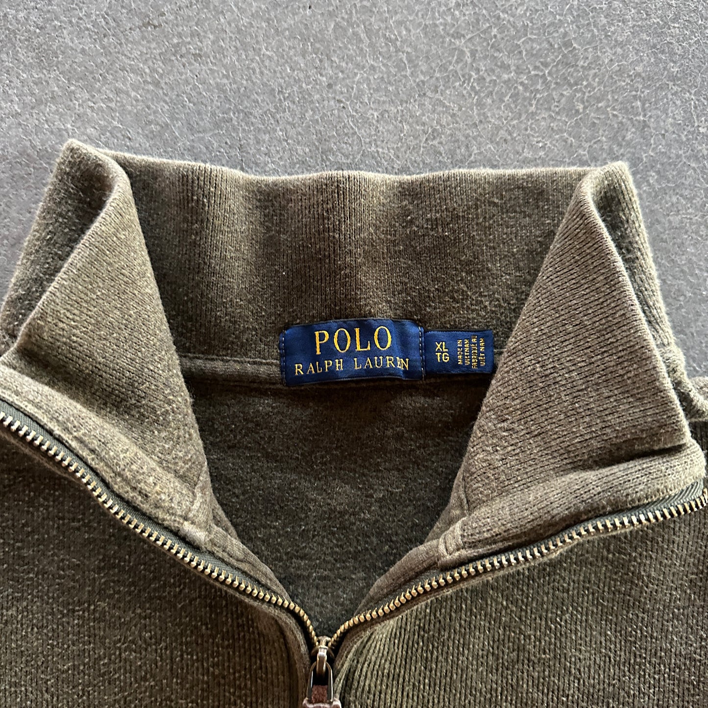 Polo Ralph Lauren 1/4 Zip Pullover Brown Sweatshirt 00's - XL