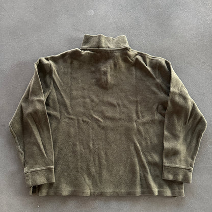 Polo Ralph Lauren 1/4 Zip Pullover Brown Sweatshirt 00's - XL