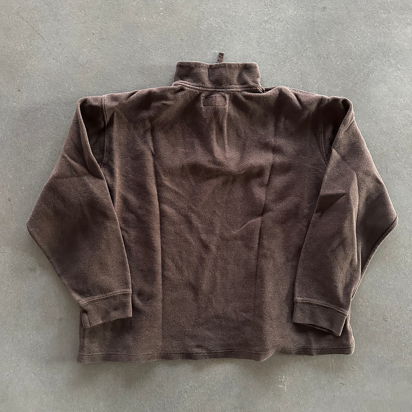 Chaps Brown Earth Tone 1/4 Quarter Zip Pullover Sweatshirt 90's - XL