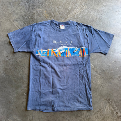 Maui Surfer Wrap Around Distressed Shirt Faded 90's - S