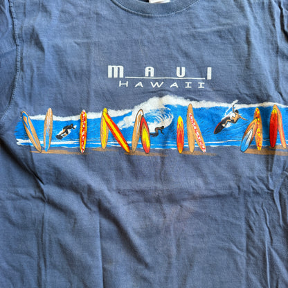 Maui Surfer Wrap Around Distressed Shirt Faded 90's - S