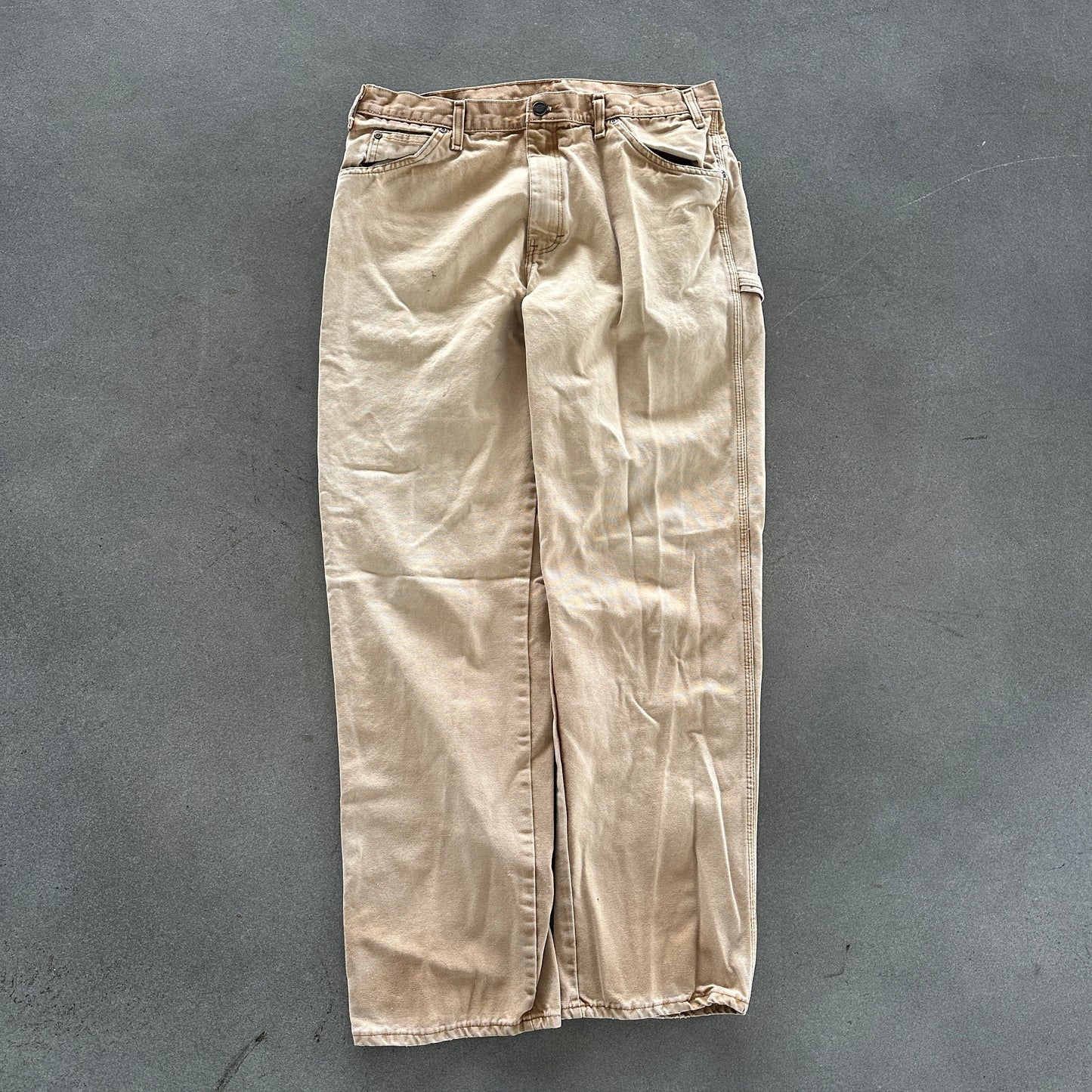 Dickies Faded Distressed Khaki Duck Canvas Pants 00's - 34
