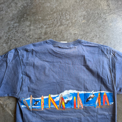 Maui Surfer Wrap Around Distressed Shirt Faded 90's - S