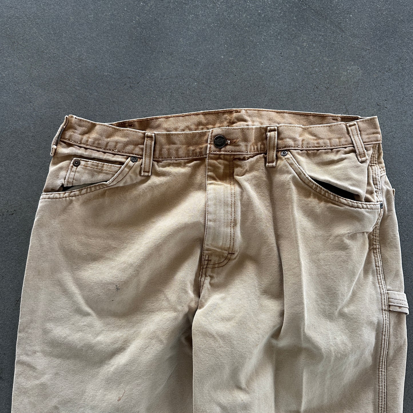 Dickies Faded Distressed Khaki Duck Canvas Pants 00's - 34