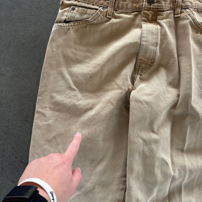 Dickies Faded Distressed Khaki Duck Canvas Pants 00's - 34