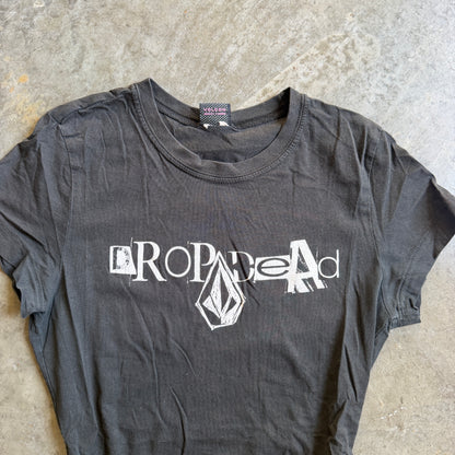 Volcom Drop Dead Graphic Surf Baby Tee Shirt Y2K 00's - Womens S