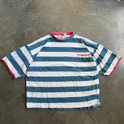 Striped Boxy Cropped Surf Shirt 90's - XL