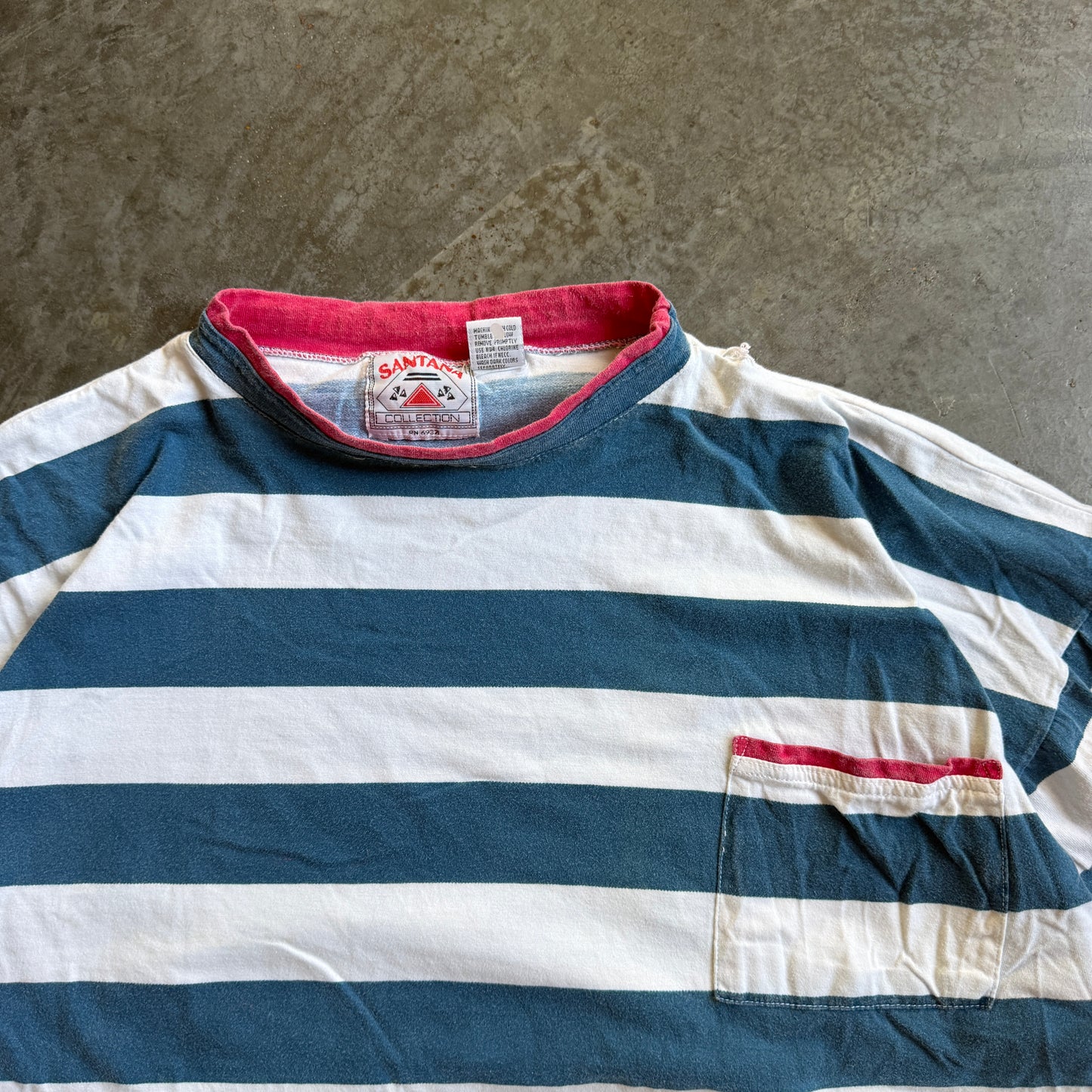 Striped Boxy Cropped Surf Shirt 90's - XL