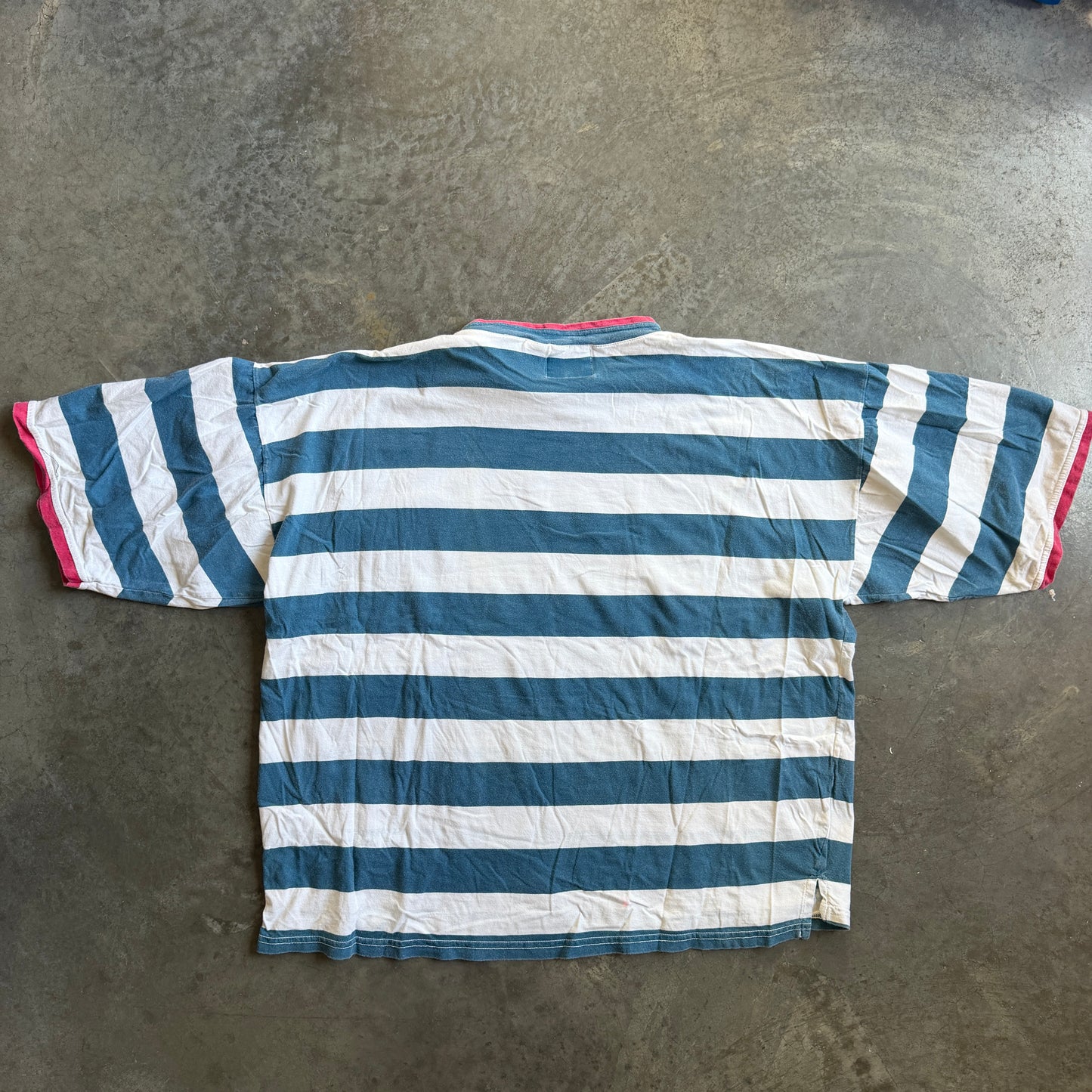 Striped Boxy Cropped Surf Shirt 90's - XL