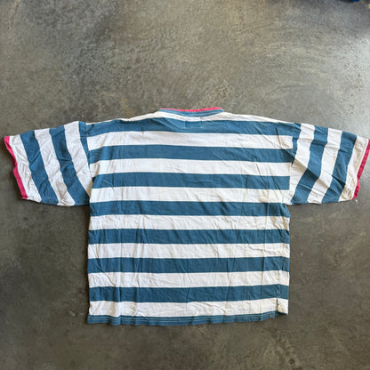 Striped Boxy Cropped Surf Shirt 90's - XL