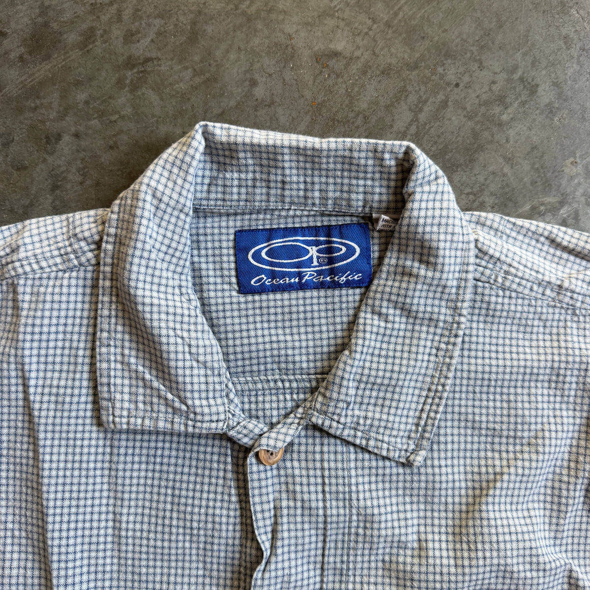 Ocean Pacific Plaid Button Up Shirt Checkered 90's - XL