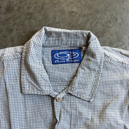 Ocean Pacific Plaid Button Up Shirt Checkered 90's - XL