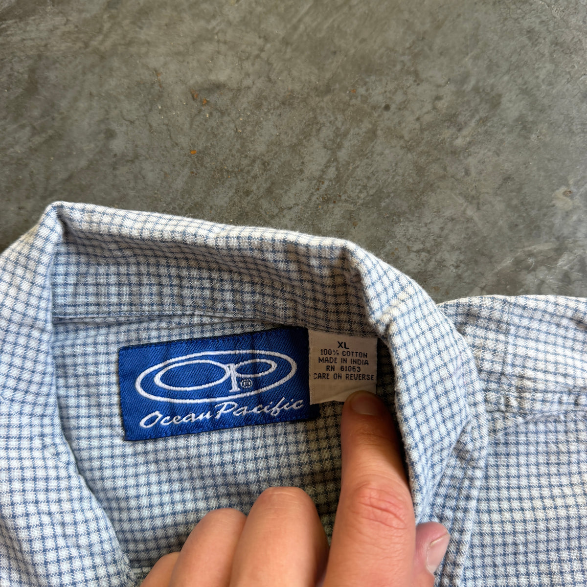 Ocean Pacific Plaid Button Up Shirt Checkered 90's - XL