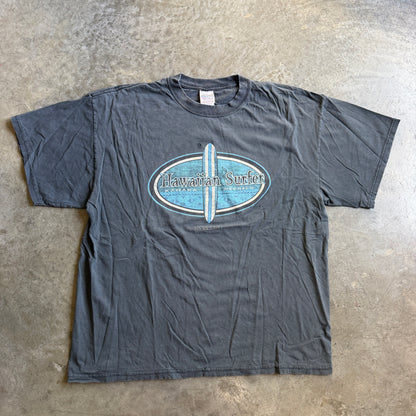 Hawaiian Surfer Longboard Graphic Faded Shirt 00's - XL