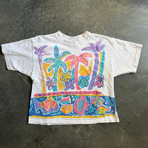Ocean Pacific Art AOP Cropped Graphic Shirt 80's - Womens S
