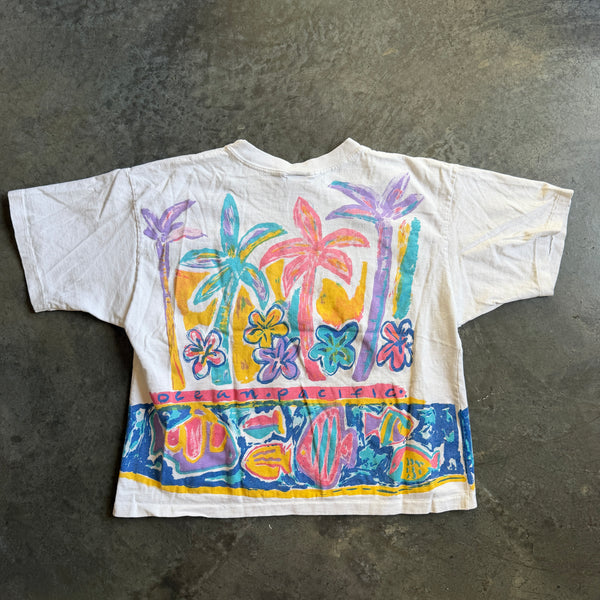 Ocean Pacific Art AOP Cropped Graphic Shirt 80's - Womens S hover