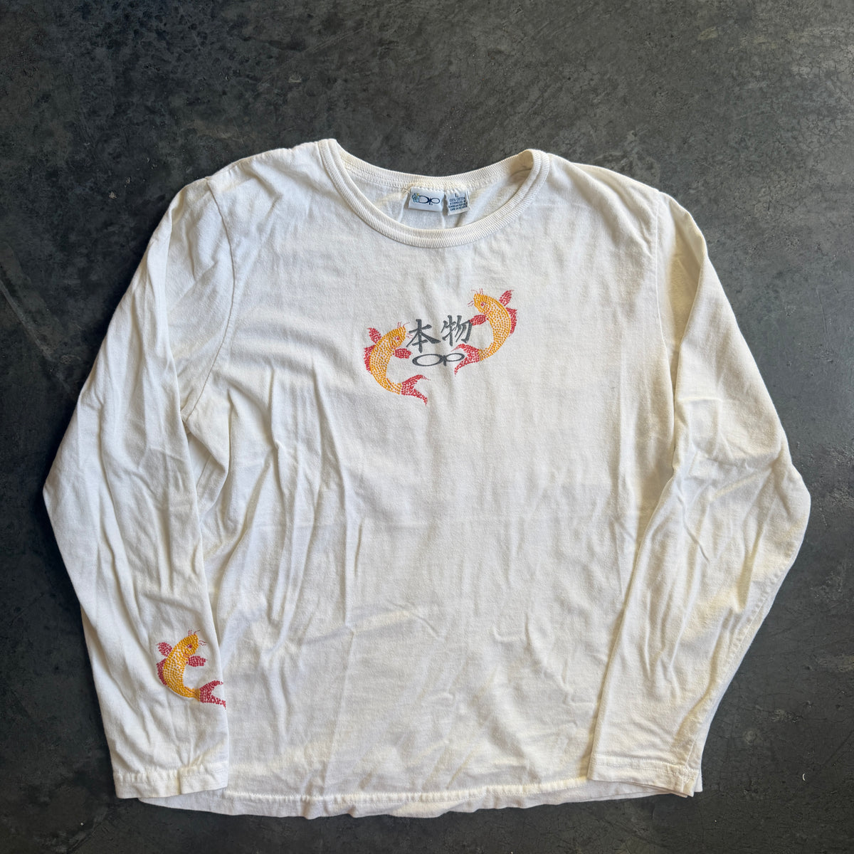 Ocean Pacific RARE Japanese Koi Fish Graphic Sequin Shirt 90's - Womens L