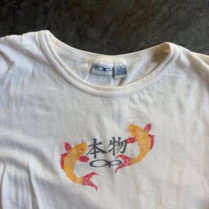 Ocean Pacific RARE Japanese Koi Fish Graphic Sequin Shirt 90's - Womens L