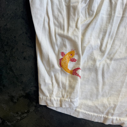 Ocean Pacific RARE Japanese Koi Fish Graphic Sequin Shirt 90's - Womens L