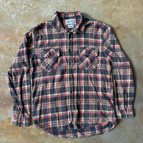 Quiksilver Plaid Flannel Button Up Shirt Modern Fit 00's - L