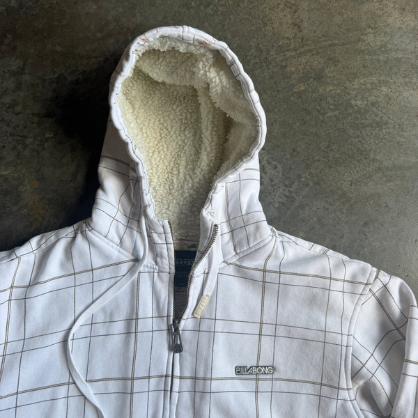 Billabong Sherpa Lined Plaid Striped Heavyweight Jacket Coat 00's - M hover