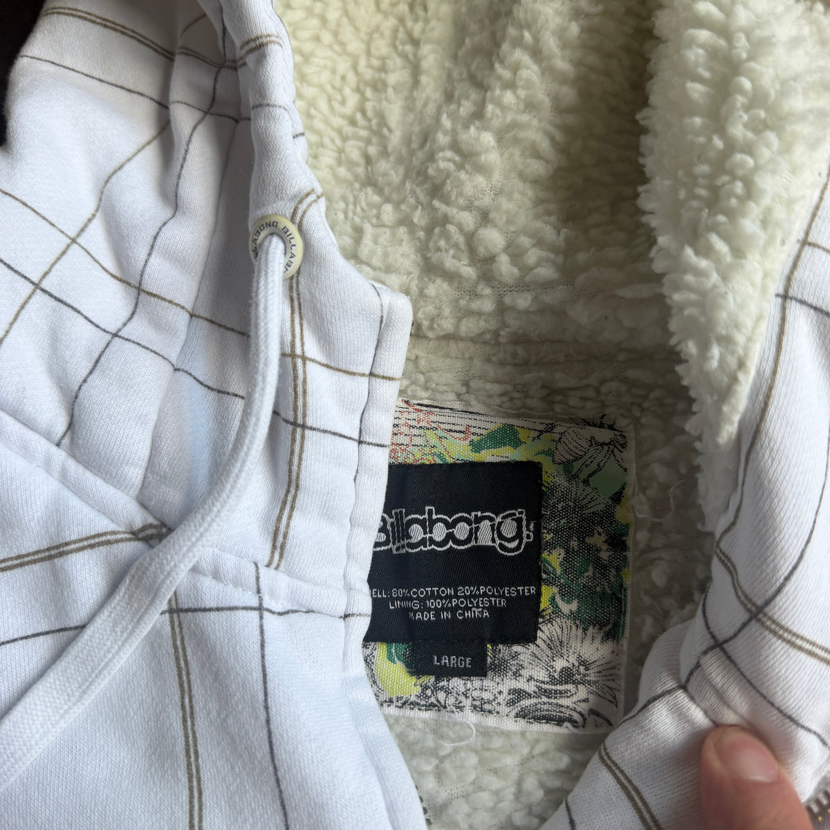 Billabong Sherpa Lined Plaid Striped Heavyweight Jacket Coat 00's - M